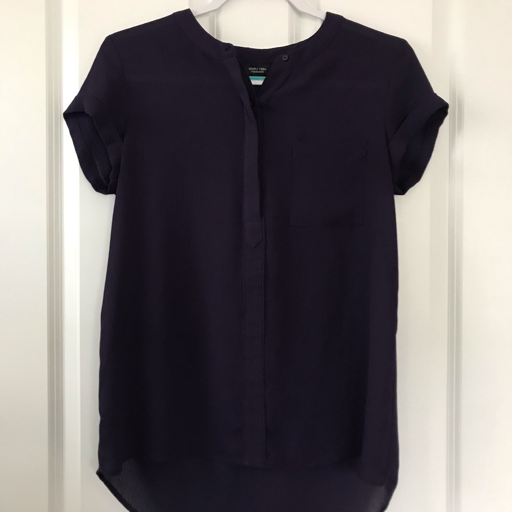 Simply Vera Vera Wang Purple Short Sleeve Top